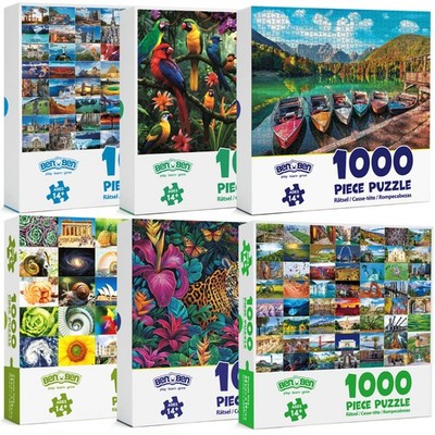 6 Pack 1000 Pieces Jigsaw Puzzles for Adults Family Game Challenging Puzzles