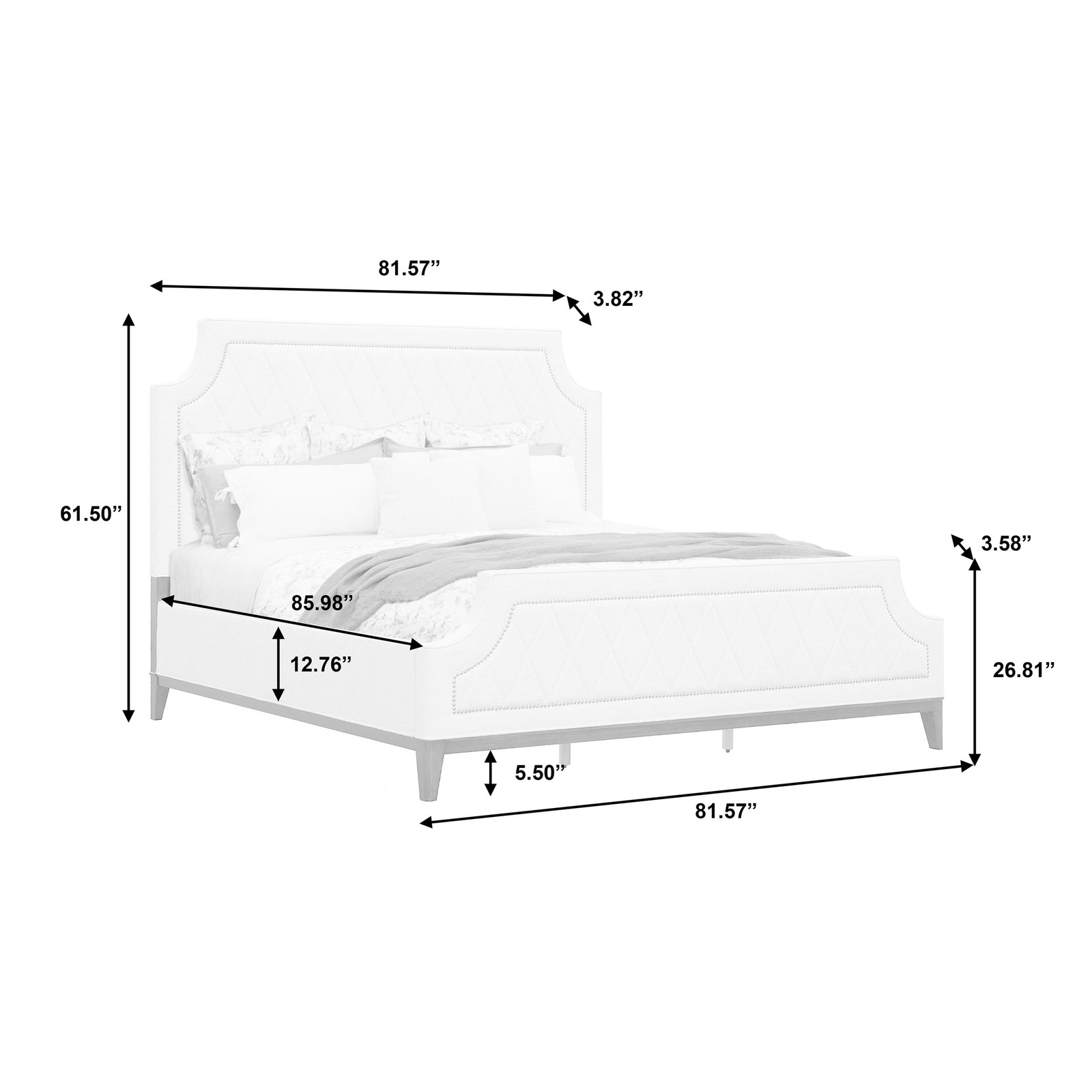 Asher Park California King Upholstered Bed in White Fabric by Pulaski Furniture