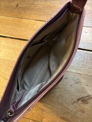 THE SAK "De Young" Burgundy Red Pebbled Leather Hobo Shoulder Bag - Picture 7 of 8