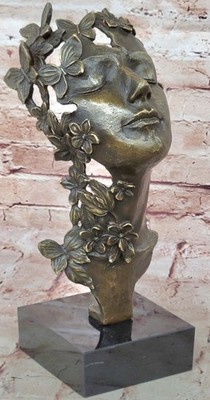 Salvador Dali Bronze Statue Relaxed Woman with Butterfly Home Office Figurine NR