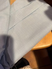 Blue Cotton/linen FINE Pinstripe FABRIC 46" X 2 YDS 20"