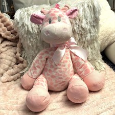 First  Main 17" Jingles The Pink Giraffe Rattle Nursery Shelf Sitter Crib Plush
