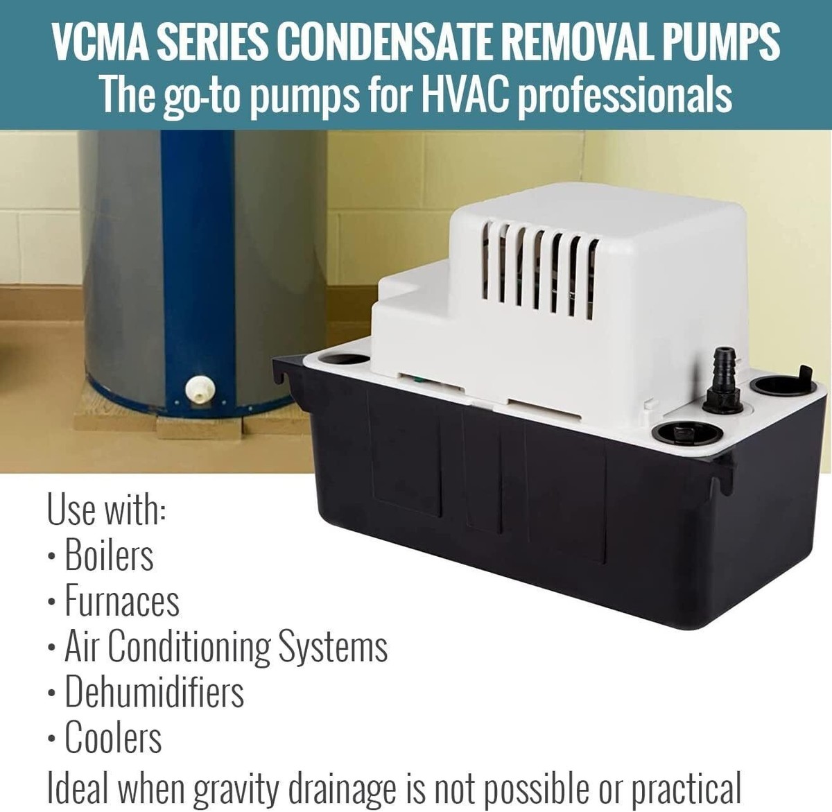 115 Volt 65 GPH 1/50 HP Automatic Condensate Removal Pump (no