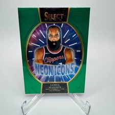 2024-25 Panini Select Basketball James Harden Neon Icons Green Prizm #1