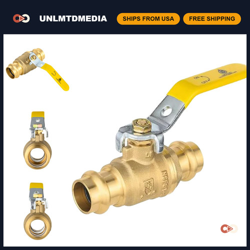 1/2" Copper Press Ball Valve with EPDM O-ring - Durable Plumbing Fitting, 1 Piec