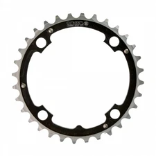Origin8 Chainring 32T 104 BCD 4-Bolt 8/9/10-Spd Alloy Blk/Silver Ramped/Pinned