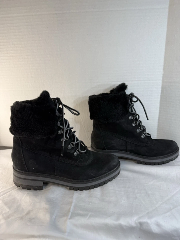 Timberland Boots Womens 8.5 Courmayeur Valley Lugsole Winter Snow A2JQD Black - Image 2 of 4