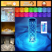 Color Changing Crystal Table Lamp - RGB LED Touch Night Light for Living Room