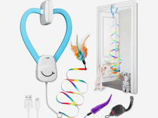 Interactive Cat Toys for Indoor Cats,Automatic String Feather Wand Teaser Enr...