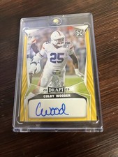 2023 Leaf Draft Autographs Colby Wooden Rookie #BA-CW1 Football Card. rookie card picture