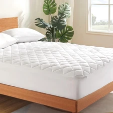 Twin XL Mattress Pad, Breathable, Noiseless, Quilted Protector, Machine Washable