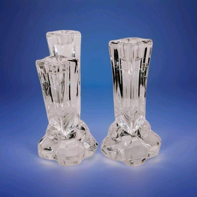 Bougeoirs en cristal de Bohème