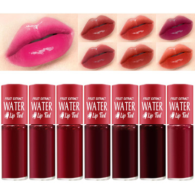 7 Colors Lip Tint Stain Set, Plumping Mini Liquid Lipstick, Korean SET A 