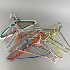 11 Vintage Crocheted Handmade Yarn Knit Coat Hanger Lot Hangers Boho Colorful