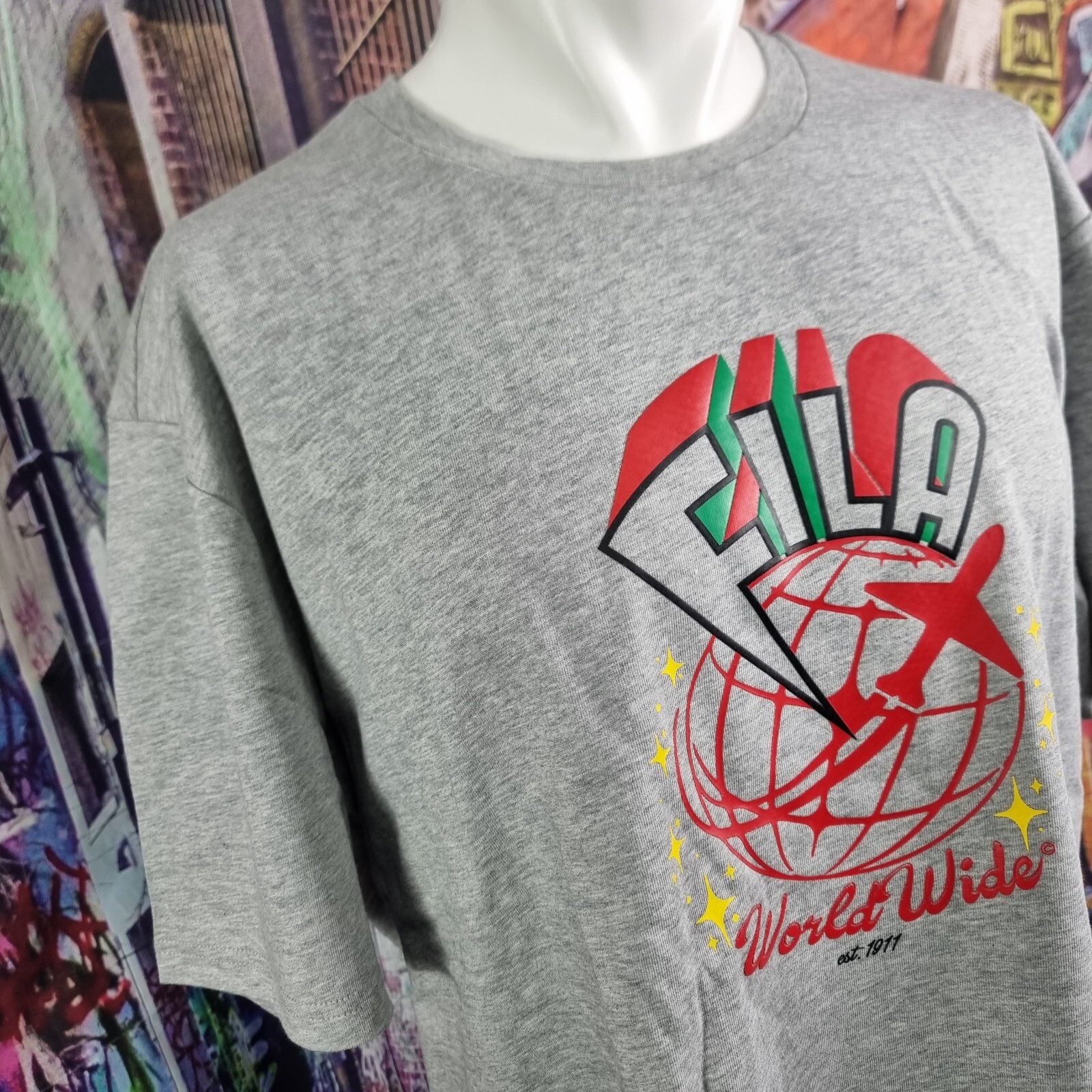 Camicia ""World Wide"" FILA taglia XXLarge nuova con etichette (A36)