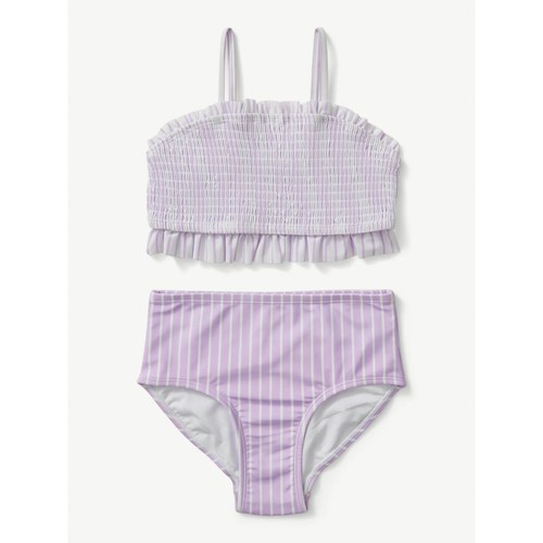 Justice Girls Smocked Bikini W/High Waist Bottom-Purple-Medium(10)-NWT-769276 - Picture 3 of 4