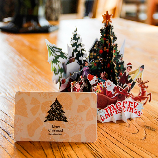 3D Christmas Pop Up Card Santa Claus Greeting Card Festive - View #5