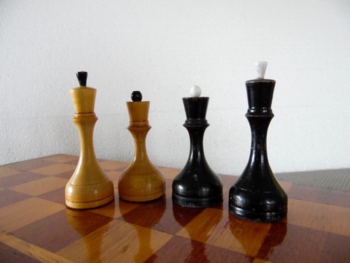 Vintage Soviet Russian Wooden Chess Set Folding Board 42×42cm # 14 - Picture 9 of 13