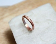 Copper Ring Stackable Hammered Rings band Size 7.5 Wedding Ring Unisex 3mm width