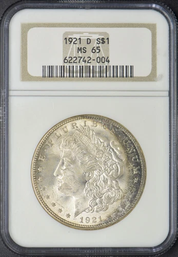1921-D Morgan Silver Dollar - NGC MS65 - 1997 Holder - Toned - ✪COINGIANTS✪