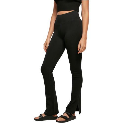 Urban Classics Ladies High Waist Side Slit Leggings Damen Sporthose Freizeit - Picture 3 of 21