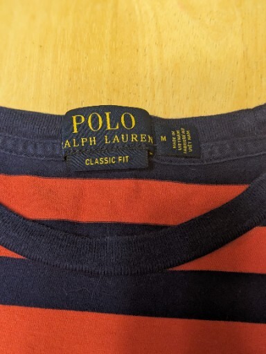 Polo Ralph Lauren T Shirt Uomo Med Righe Cotone Pony Rosso Blu Navy Tasca.