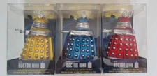 Dr Who Dalek Blown Glass Christmas Ornaments Kurt Adler, NEW!
