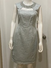 Eliza J Jewel Neck Party Cocktail Floral Lace Mint  Women Dress Size 4 New