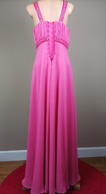 Women's Handmade Pink Long Grecian Style Dress Bridesmaid Party Evening |  eBay