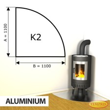 Kamin Bodenplatte Funkenschutz Kaminplatte Aluminium Ofen Platte Ofenblech - K2