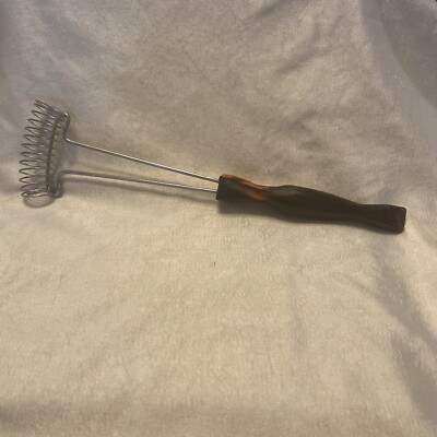 Cutco wire whisk egg beater stainless steel coil brwn/orange swirl ...