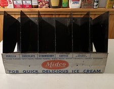 Vintage Midco Ice Cream Parlor Metal Shelves Quick Delicious Ice Cream Display