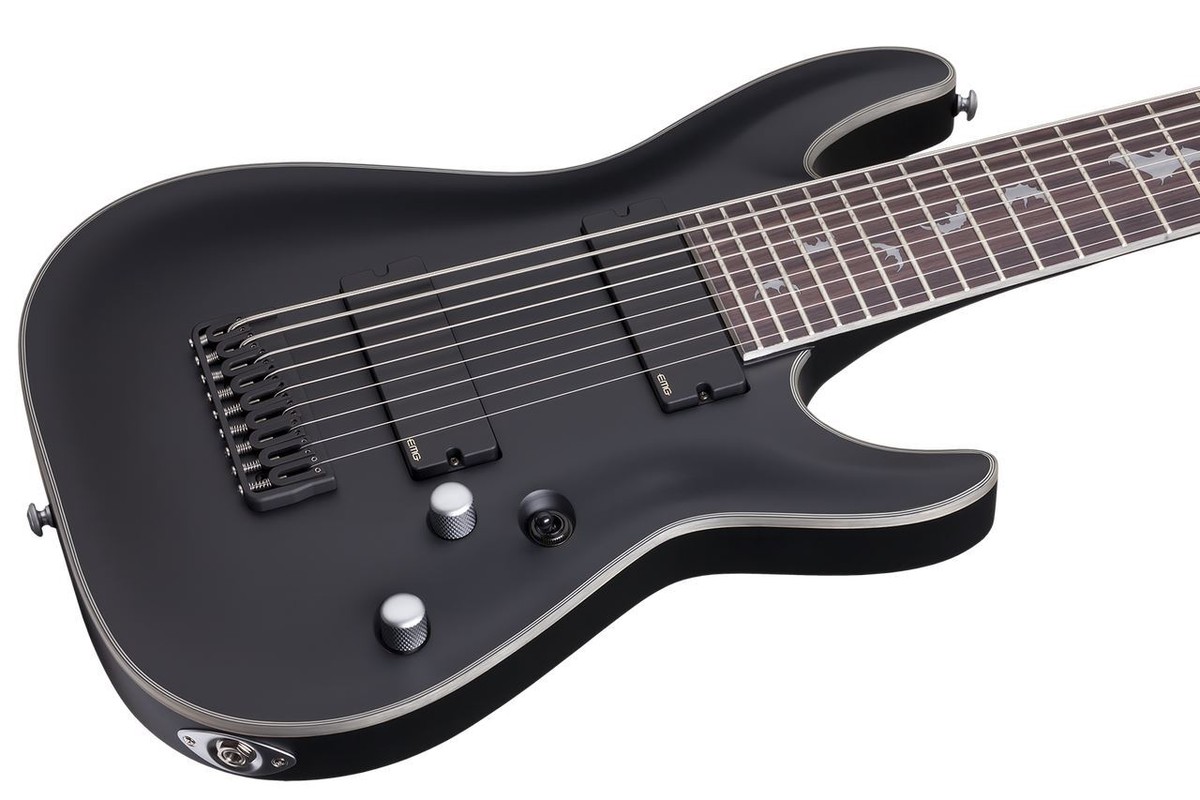 Schecter Damien Platinum-9 Satin Black Electric Guitar 81544708720