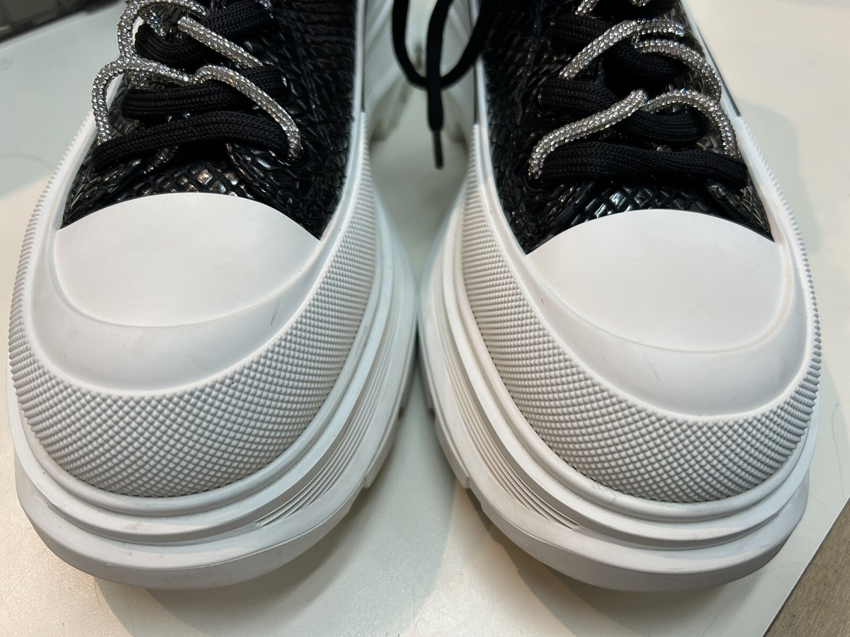 Alexander McQueen Treadslick Stamped Black Snake Embossed Alexander McQueen Treadslick Stamped Black Snake Embossed