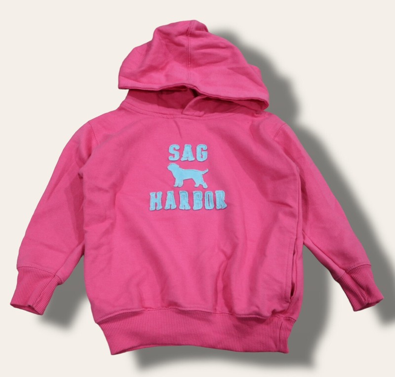 MINT! SAG HARBOR KIDS GIRLS 4 4T THE HAMPTONS HOODIE PINK COTTON SWEAT SHIRT