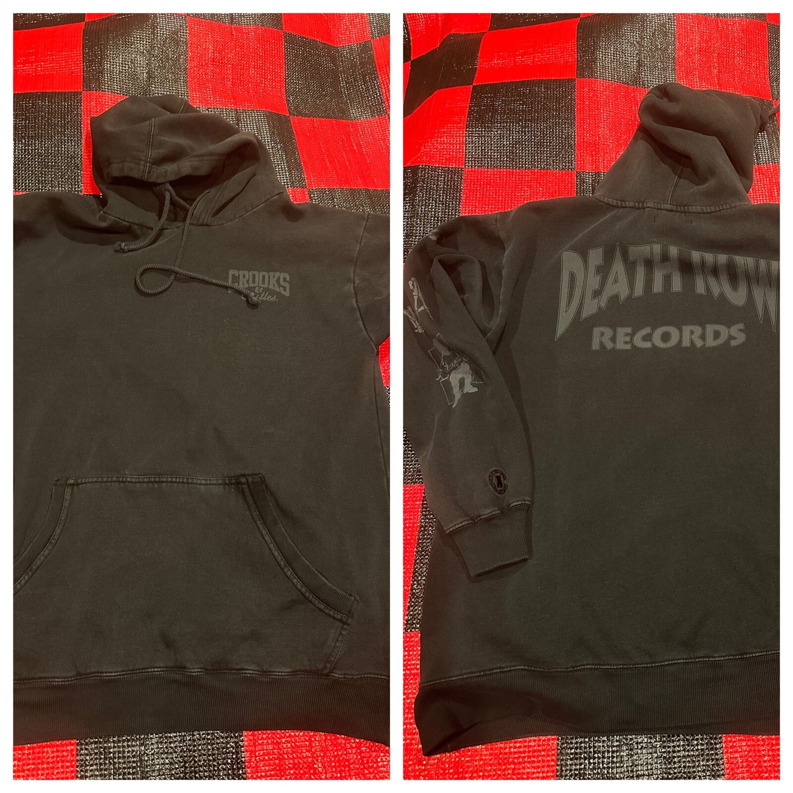 FILA Felpa con cappuccio Crooks and Castles Death Row Records taglia adulto XL