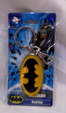 Batman All Brass metallic Yellow Logo Key Chain Key Ring by DC Comics-New