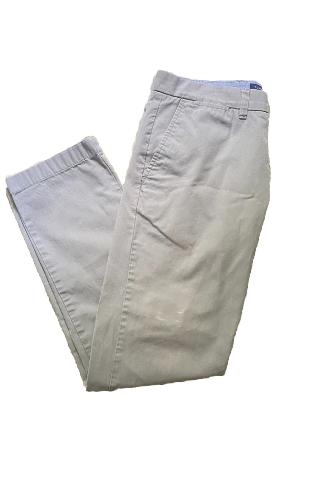 Tommy Hilfiger Slim Fit Beige Cotton Chino Pants for Men Size 32x32 Preowned