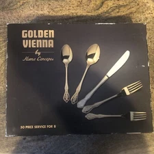 VTG Gold plated Stainless Flatware  By Home Concepts , Japan , Set Of  52