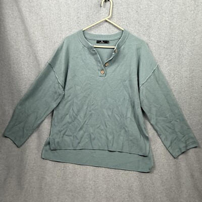 Lillusory Sweater  Woman s Large Blue 3/4 Sleeves 