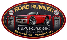 1968 Plymouth Road Runner Convertible Garage Sign Wall Art Graphic Sticker