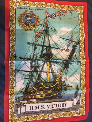 H.M.S. VICTORY SOUVENIR SHOP ADMIRAL LORD NELSON GESCHIRRTUCH GESCHIRRTUCH VINTAGE