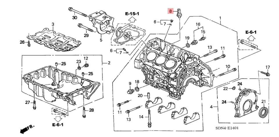 Sensor de golpe original para Acura Honda V6 Foto 3 de 3