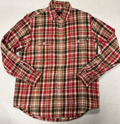 Vintage STUSSY Authentic Men s Size M Red/Black Plaid Flannel Shirt Skate Y2K