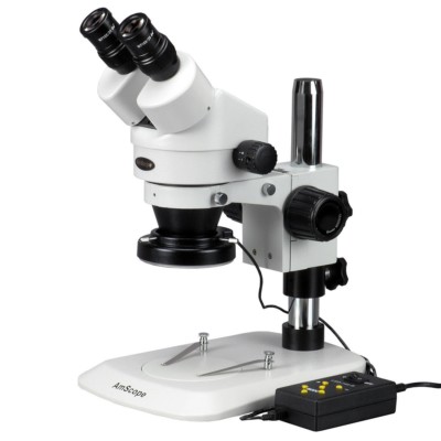AmScope 3.5X-90X Stereo Zoom Microscope with Variable 144-LED Ring Light