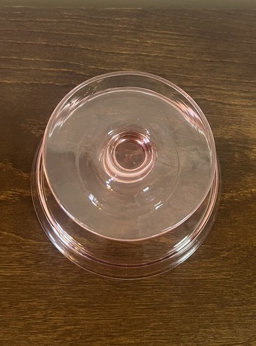 Pink Depression Glass Mayonnaise Bowl & Floral Etched Gold Encrusted Under Plate - Picture 8 of 10