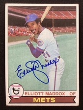 Elliott Maddox Signed 1979 Topps #69 Baseball Card New York Mets Autograph TPG