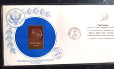 POET CARL SANDBURG LINCOLN BIOGRAPHER 1978 14KT GOLD STAMP REPLICA FDC VF UNADDR