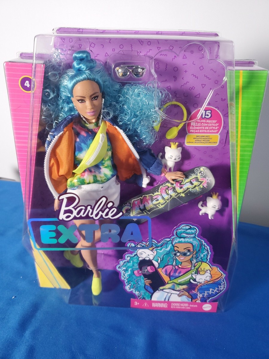 Barbie Extra Doll #4 Curvy-Zippered Bomber Jacket-2 Pet Kittens