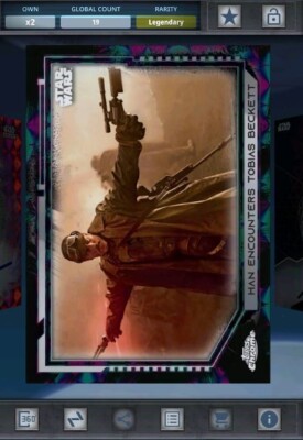 Star Wars Card Trader - Legendary Chrome Legacy Black Refractor Han Beckett 19cc